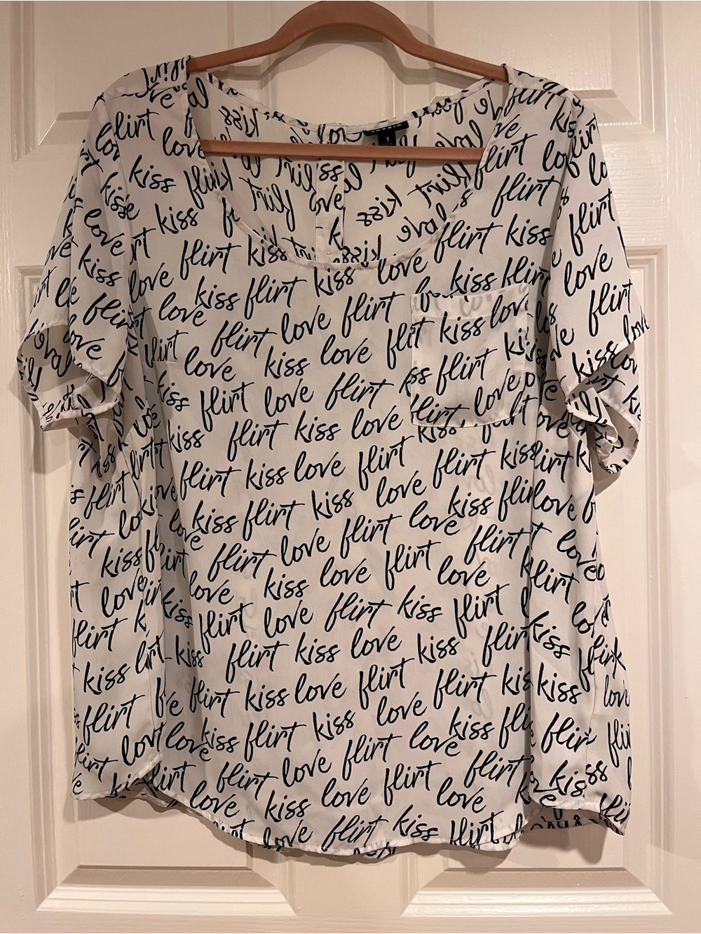 torrid White Blouse with Black Script